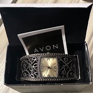Avon Vintage Filigree Cuff Watch with hinged arms